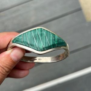 Sterling Sterling Malachite Cuff